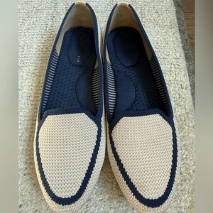 Kelly & Katie Beige and Navy Slip-On Loafers
